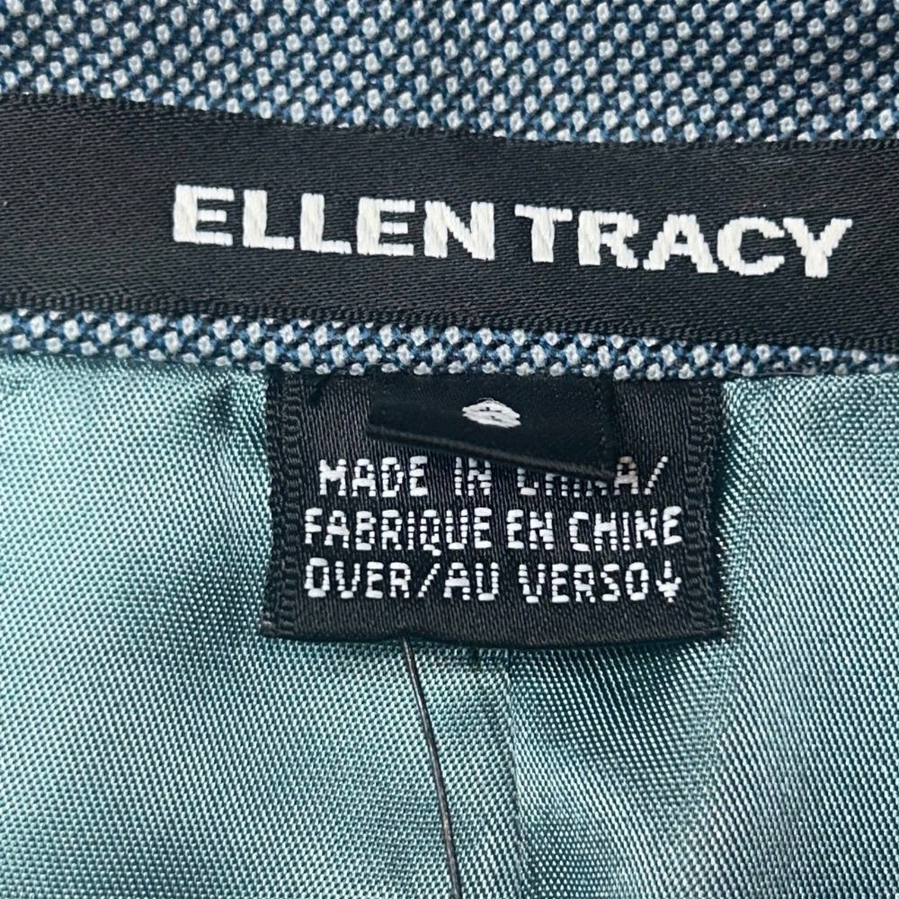 New Ellen Tracy Wool Blazer Womens 8 Blue Lapis NWT Tailored Jacket 20x23 $498 - Picture 3 of 16